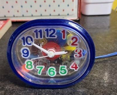 1980s Show Time Clear Transparent Alarm Clock Toastmaster 49 626 WORKS Awesome 