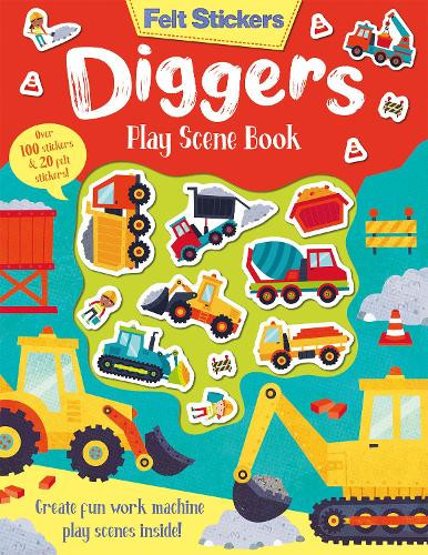 Kit Elliot Felt Stickers Diggers Play Scene Book (Paperback) Felt Stickers