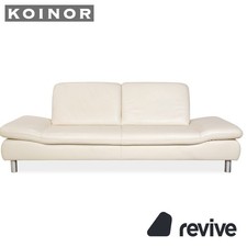 Koinor Rivoli Leder Dreisitzer Creme manuelle Funktion Sofa Couch
