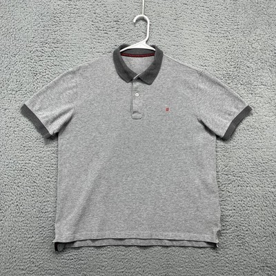 Carolina Herrera Polo Shirt Mens 2XL Gray Contrast Collar Short Sleeve  Casual