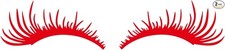 2 PCS Waterproof Red Reflective Eyelash Decals for Car Headlight, U Color: Red
