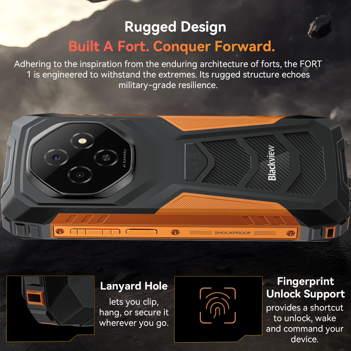 極美品 Blackview FORT1 6.6' Dual SIM Free Blackview Fort1 Rugged Smartphone,10000mAh,12GB RAM+256GB/2TB