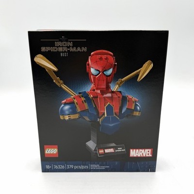 LEGO Marvel 76327 & 76326 Iron Man MK4 Bust & Iron Spider-Man Bust