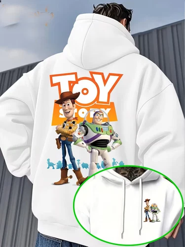 Men’s Hoodie Toy Story Cartoon Pullover Casual Fit Long Sleeved Sweatshirt