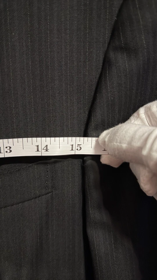 Blazer masculino Ermenegildo Zegna 56L listra de giz lã cashmere Itália jaqueta terno - Imagem 3 de 4