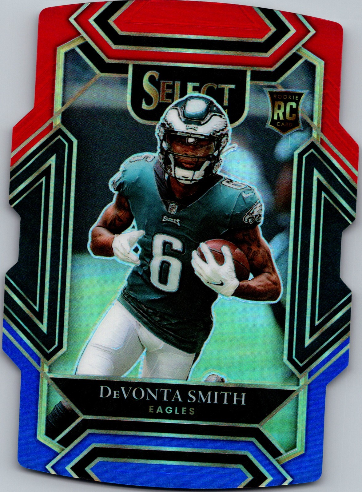 2021 Panini Select DeVonta Smith Club Level Red Blue Die-Cut RC #249 Eagles