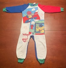 Vintage Barney The Purple Dinosaur Zip Up One Piece Pajamas When I Grow Up Sz 6