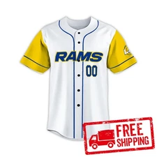 Custom Personalized, Ramss Team Los Angeles Baseball AOP Jersey, Lot S-5XL