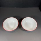 Set of 2 Corelle Red Rim Soup Cereal Bowls  6 1/4"