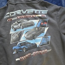 VTG Chevrolet Corvette High Speed Graphic Hoodie Gray Size Large