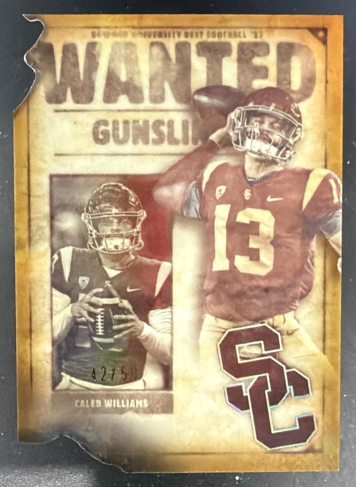 2023 Bowman U Best Caleb Williams Gunslingers Die Cuts Gold Refractor /50