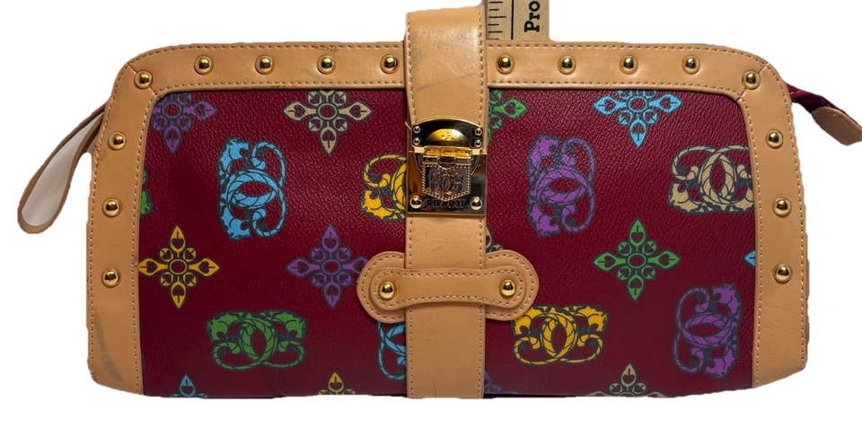 SHARIF ORIGINAL 1827 Clutch Pebble Leather *RARE* Geometric Art Designer Purse - Image 3 of 4