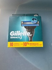 Gillette Mach3 Mach 3 Refill Razor Blades Pack of 10 New Sealed Free Shipping