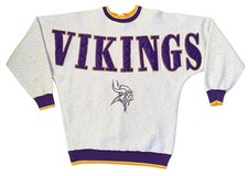 VINTAGE 90s MINNESOTA VIKINGS LEGENDS SPELL OUT SWEATSHIRT SIZE XL MADE IN USA