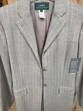 Ralph Lauren Wool Long Blazer . Northern Lights Grey Size 6 Women  s