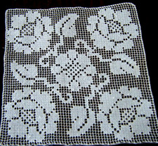 Vittoriano 6 centrini/sottobicchieri h dannato fine filetto rete pizzo disegno floreale lato 5"