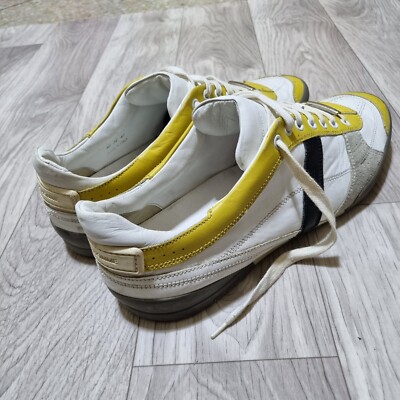 Christian Dior Homme Shoes Mens Low Cut White and Yellow
