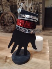 Paparazzi Jewelry  Mermaid Service Red/Silver  Sequin's Snap Wrap Bracelet