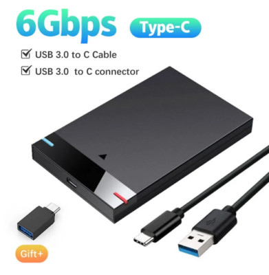 2.5' ENCLOSURE TYPE C USB 3.0 | SSD/HDD CASE SPEED 6GBps | WITH CABLE | FREE OTG