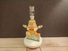Vintage Humpty Dumpty Nursery Lamp with Wooden  Plastic Base...Works 