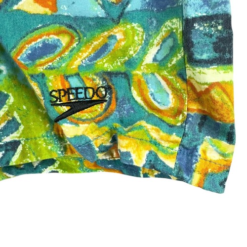 Costume da bagno vintage Speedo ragazzo L multicolore stampa astratta fodera in rete di cotone - Foto 3 di 7