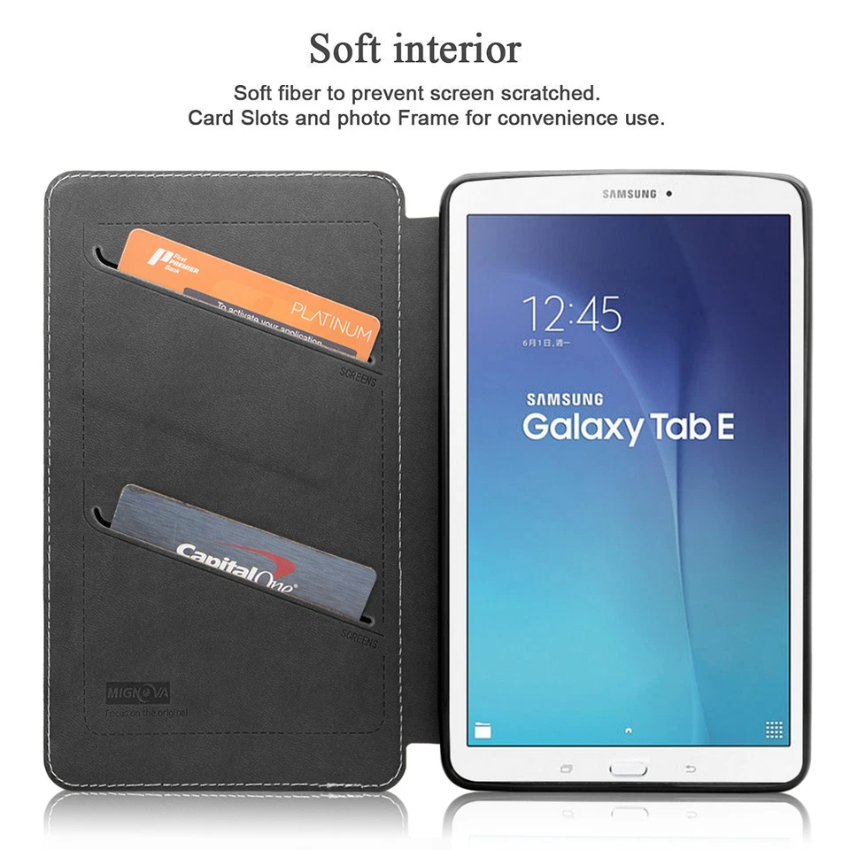 Тонкий кожаный чехол-книжка для Samsung Galaxy Tab E 8.0 9.6 T377 T560 T110 - Изображение 2 из 4