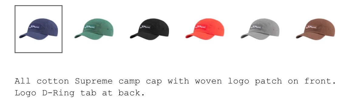 Brand New Supreme Camp Cap Arabic Label Box Logo Dark Blue