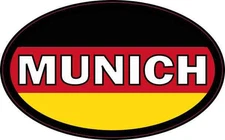 4in x 2.5in Oval German Flag Munich Sticker Car Truck Vehicle Bumper Decal
