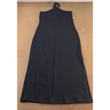 Old Navy Womens A Line Dress Black Ribbed Midi Halter Sleeveless Knit XL New