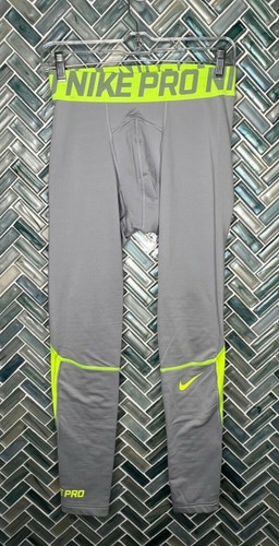 MENS NIKE PRO LIGHT GRAY NEON YELLOW 
