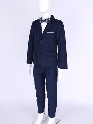 Suits for Kids Boys Slim Fit Suit 3 Piece with Blazer Pants and Bow Tie Outfits - Picture 10 of 71