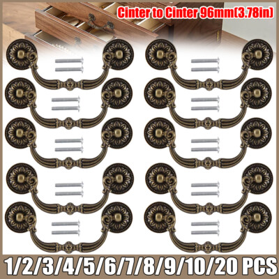 Bronze Vintage Drawer Pulls Handles Antique Drop Knobs Bail Cabinet Pull 128mm