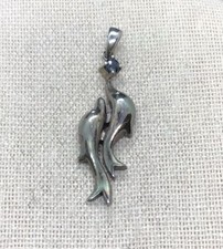 Sterling Silver 925 Mother  Baby Dolphin Pendant X991