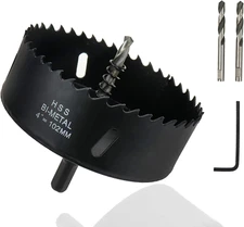 Hole Saw 4-Inch Dia Hole Cutting Drill Bit for Drilling Holes in Wood, Plastic,