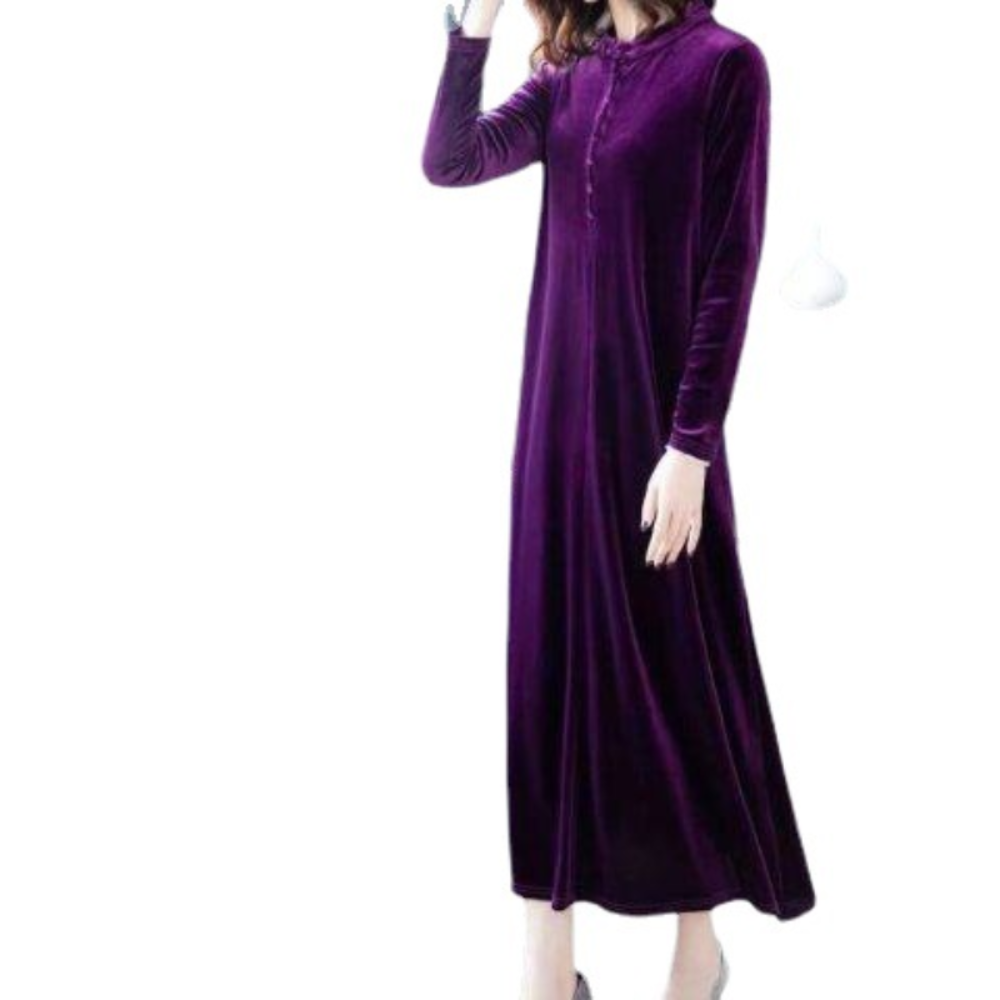 Lady Formal Velvet Dress Loose Long Sleeve Casual Pleuche Elegant Retro Dress | eBay Lady Formal Velvet Dress Loose Long Sleeve Casual Pleuche Elegant Retro Dress | eBay