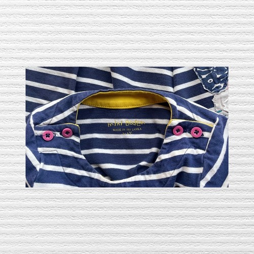Mini Boden Toddler Girls Winter Owl Dress Blue White Stripe Long Sleeve Sz 2-3Y - Picture 11 of 11