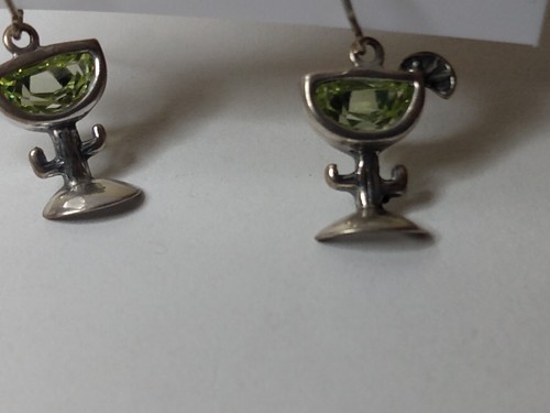 Margarita Cactus Lime Earrings .925 Vtg SILPADA Sterling Silver Dangle Peridot - Imagen 5 de 6