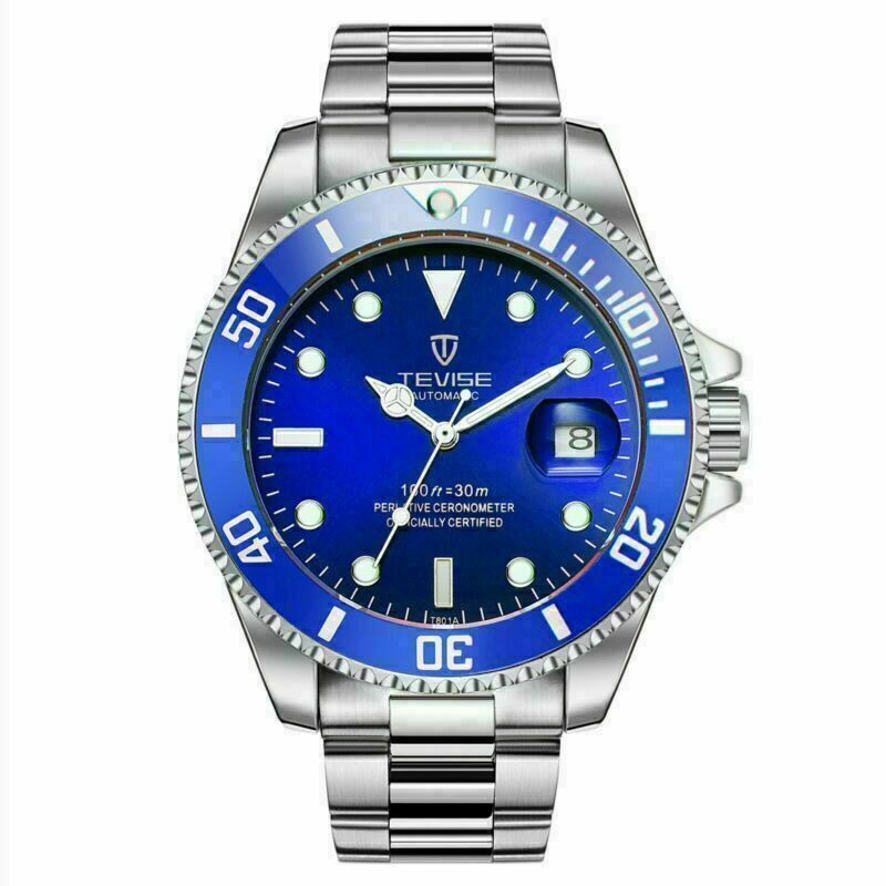 TEVISE Luxury Stainless Steel Calendar Military Automatic