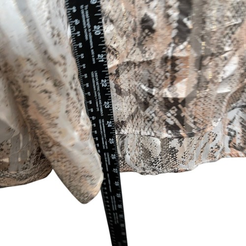 G By Giuliana Blouse Women's Large Snake Print Metallic Sheer Striped Top - Picture 6 of 11