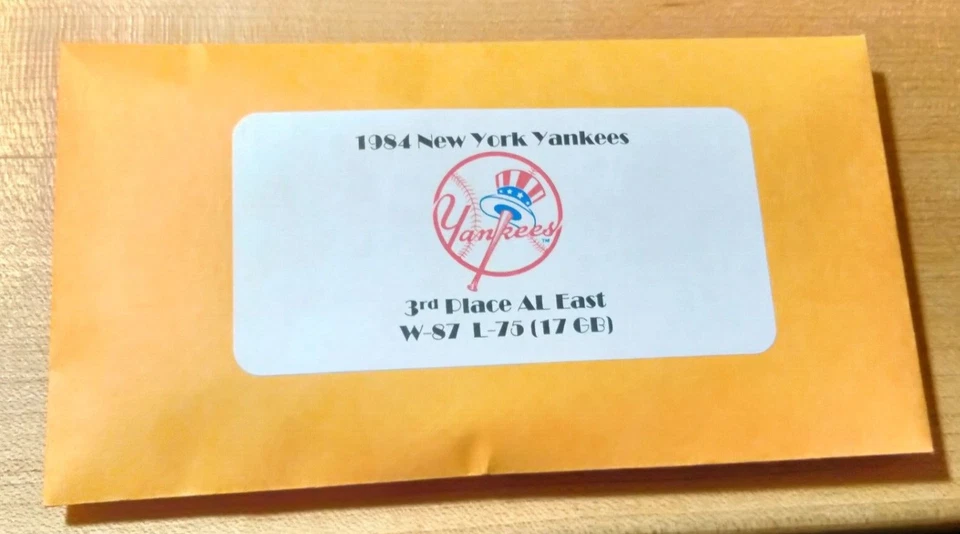 Juego de equipo de béisbol Statis Pro original de los New York Yankees 1984 Foto 2 de 2