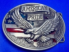 American Pride - Patriotic USA United States Flag and Eagle Belt Buckle