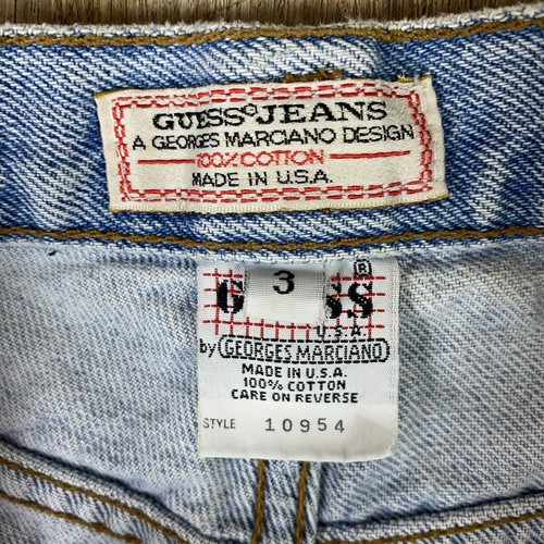 Vtg Y2K 90s Guess Denim Shorts Button Fly Made USA Junior Sz 3 Retro - Picture 3 of 6
