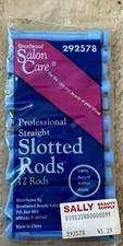 Salon Care Professional Straight Slotted Perm Rods Blue 292578 New Set 12