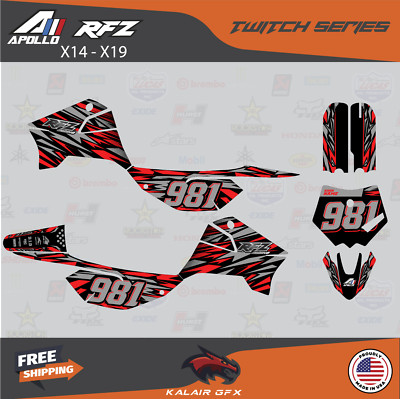 Graphics Decal Kit For Apollo RFZ X4 X5 X6, X14 to X19 all years Twitch - Red
