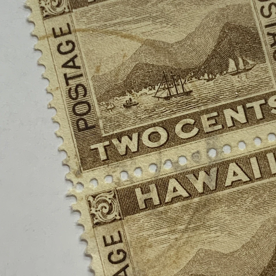 PAR DE SELOS HAVAÍ 2c com cancelamento laranja interessante - Imagem 2 de 4