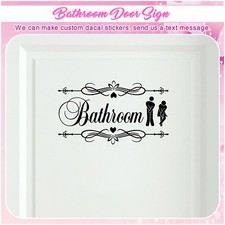Bathroom Restroom Toilet Door Sign Art Vinyl Home Decor Wall Sticker Decal S155