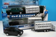 4x4 Car and Livestock Trailer Set 1:32 Scale (BLACK) (BT30-BLACK)