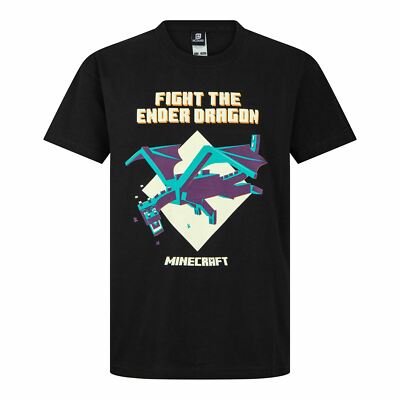 Minecraft EnderDragon Kids Black T-Shirt 12-13 YR