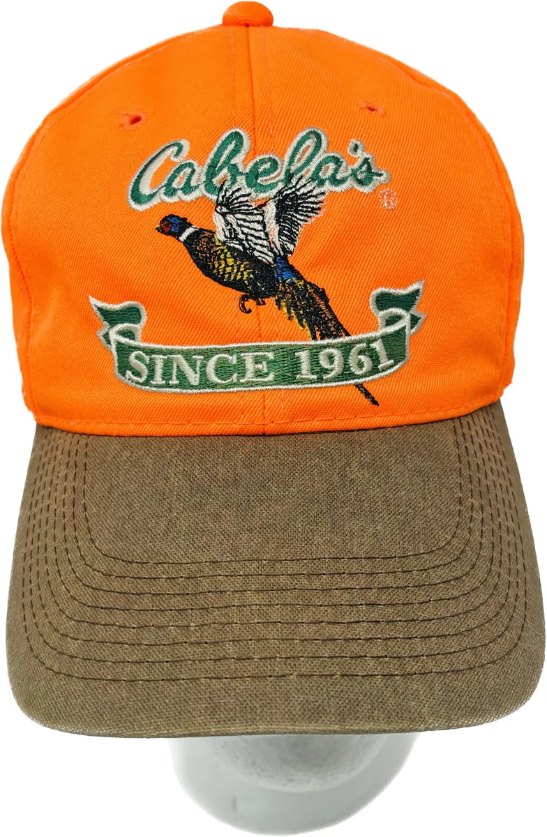 Cabelas Since 1961 Pheasant Hat Blaze Orange Baseball Adjustable Strap Back  Cap