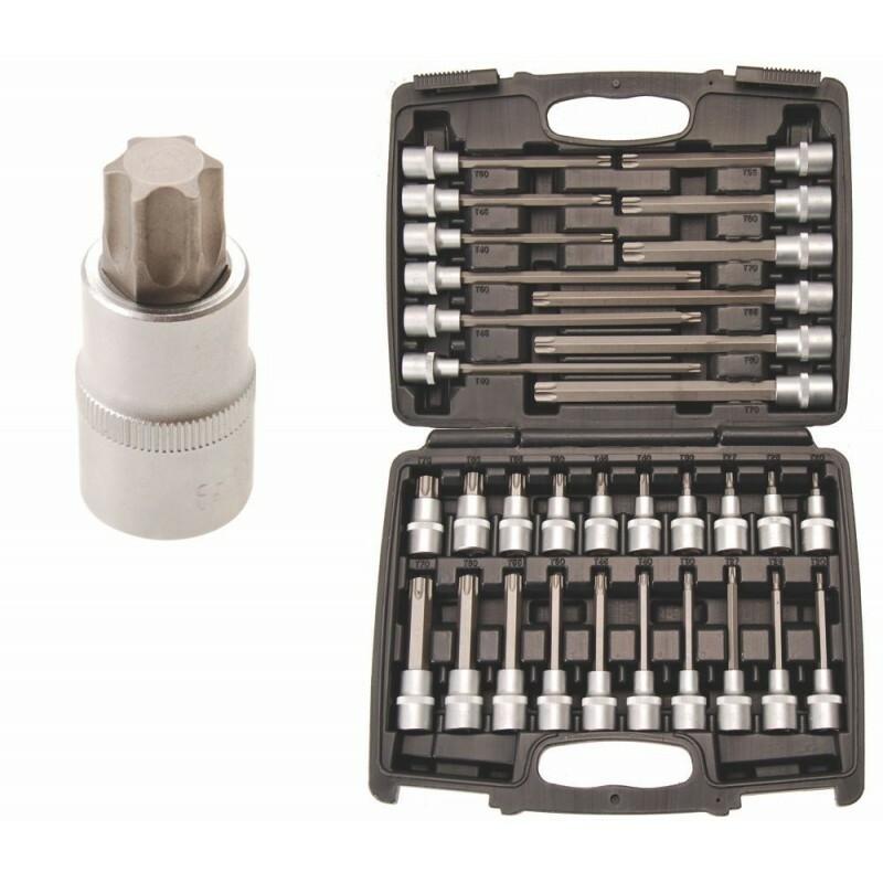 Coffret de 32 douilles T - TORX 1/2 pour entretien automobile et mécanique moto
